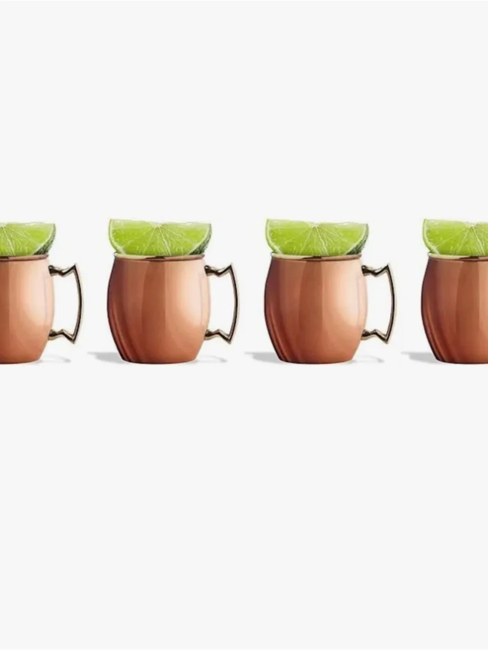 Copper Moscow Mule Mug Set - Polished Copper Finish